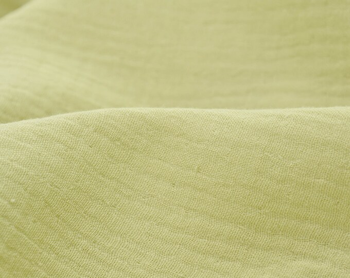 Muslin plain in light green by Katia - 130 cm wide - crushed fabric UNI