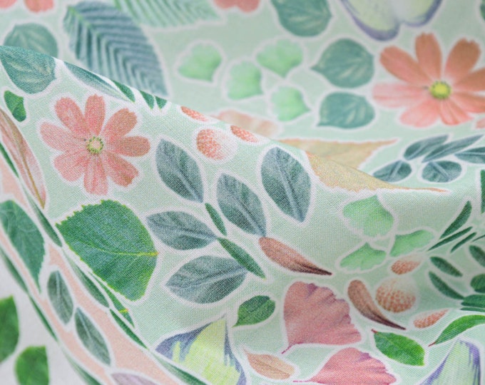 Blouse fabric cotton batiste with flowers - 135 cm wide - patterned fabric