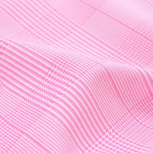 Hosenstoff aus Baumwolle mit Stretch in rosa, weiß kariert, Karo - cm breit - Stoff gemustert, Karos