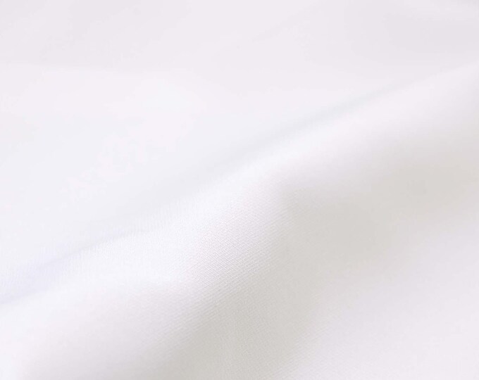 Trouser fabric, dress fabric stretch in plain cream-white, smooth - 145 cm wide - fabric smooth, UNI