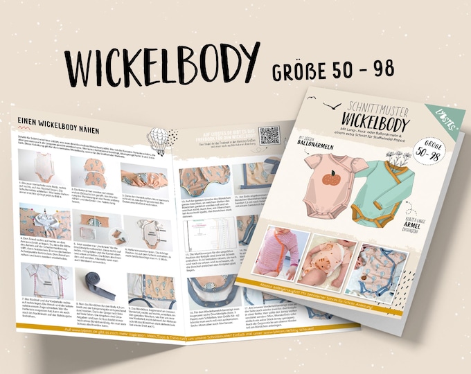 Wrap bodysuit (size 50-98) paper pattern Lybstes