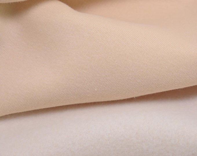 Sweat Stoff aus Baumwolle in creme uni - 140cm breit - Stoff glatt UNI