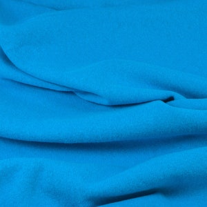 Gillo knitted fabric made of cotton in blue and turquoise by Hilco - 175 cm wide - matte melange fabric image 7