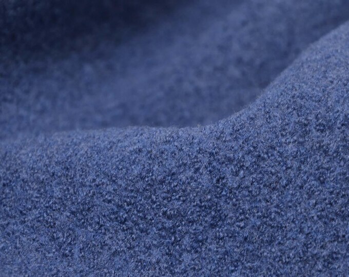 Merino-Walk coat fabric in solid denim blue from Hilco - 135 cm wide - fabric with a slight sheen, solid color
