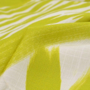 Blouse fabric made of viscose, linen look, green, white by Hilco - 135 cm wide - matt fabric, patterned