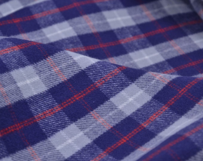 Blouse fabric flannel with check pattern from Westfalenstoffe - 150 cm wide - patterned fabric with checks