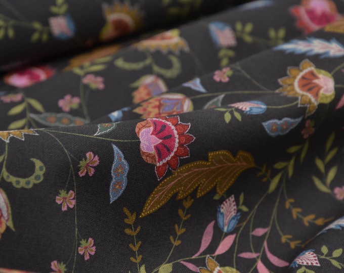 Cotton fabric Oman by Westfalenstoffe with flowers - 150 cm wide - patterned fabric