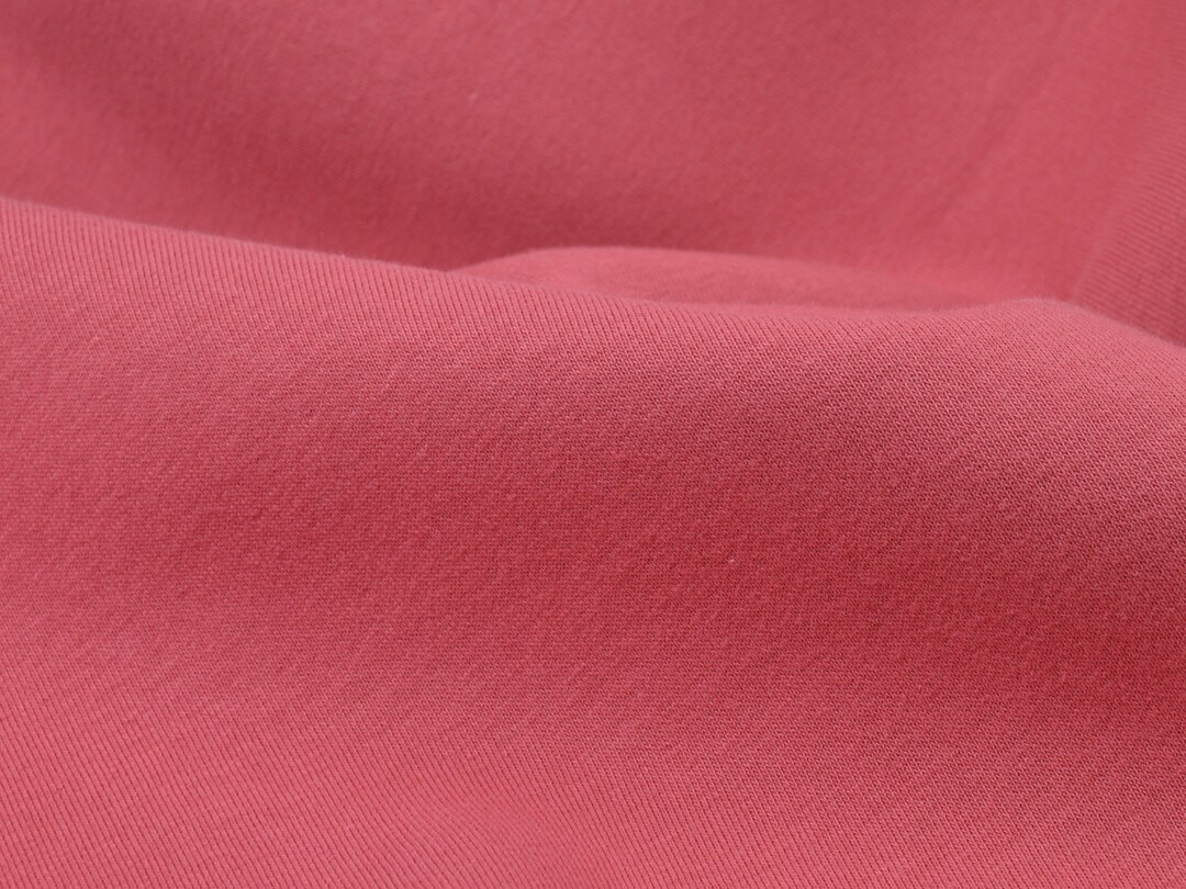 Sweat Fabric Organic Cotton in Pink, Red, Plain 140 Cm Wide Fabric Matt