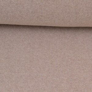 Gillo knitted cotton fabric in beige, natural by Hilco - 175 cm wide - matte melange fabric image 5