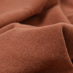 Knit fabric &quot;Gillo&quot;, cotton, brown, rust by Hilco - 175 cm wide - matt melange fabric