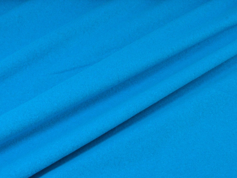 Gillo knitted fabric made of cotton in blue and turquoise by Hilco - 175 cm wide - matte melange fabric image 8
