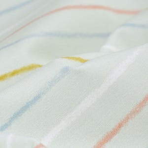 Children&#39;s jersey in mint with stripes, red, blue, made of cotton - 145 cm wide - smooth fabric, stripes