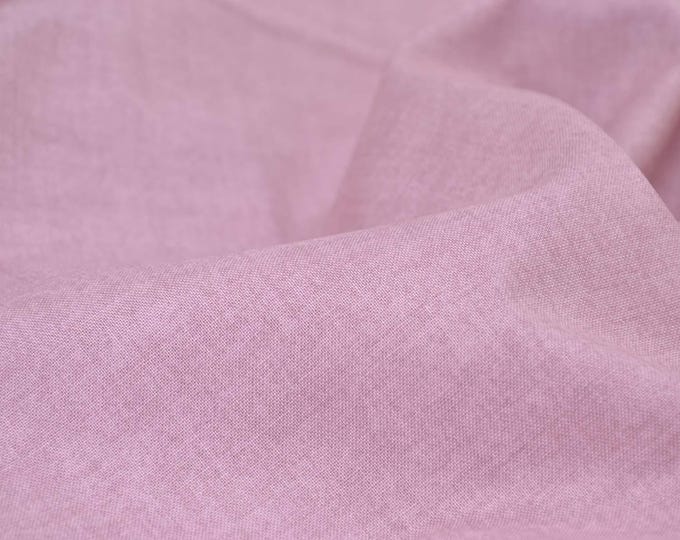 Cotton fabric Linen Texture Patchwork fabric in antique rose, pink - 110 cm wide - smooth, melange fabric