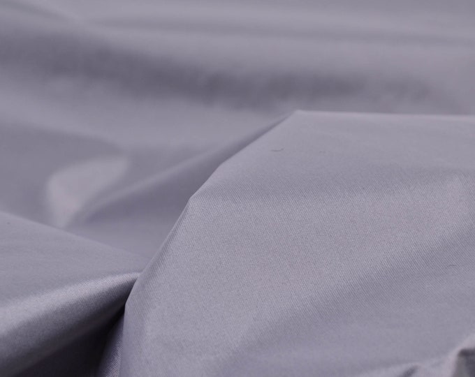 Jacket fabric, rain jackets, water-repellent plain silver, grey - 145 cm wide - fabric shiny UNI