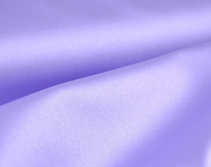 Evening wear satin stretch fabric plain in purple, lilac - 140 cm wide - fabric smooth UNI
