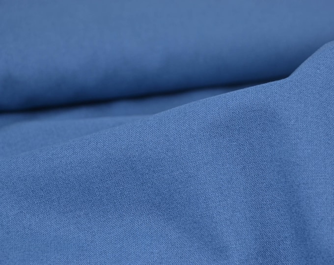 Baumwollstoff Druckstoff uni blau, jeansblau von Westfalenstoffe - 150cm breit - Stoff glatt UNI