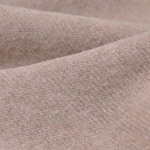 Gillo knitted cotton fabric in beige, natural by Hilco - 175 cm wide - matte melange fabric image 1