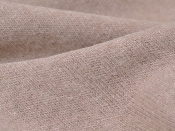 Strickstoff Gillo aus Baumwolle in beige, natur von Hilco - 175cm breit - Stoff matt, melange