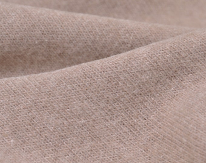 Strickstoff Gillo aus Baumwolle in beige, natur von Hilco - 175cm breit - Stoff matt, melange