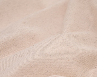 Jersey aus Baumwolle, Leinen meliert beige von Hilco - 145cm breit - Stoff meliert, UNI