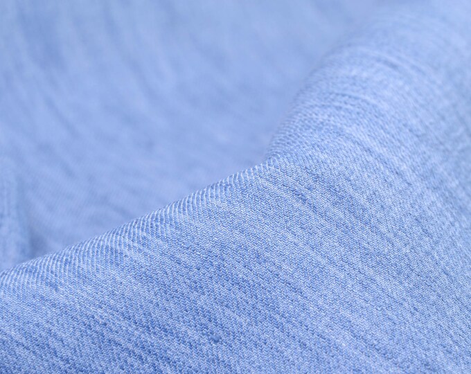 Leinenstoff mit Lyocell in hellblau, meliert, jeansblau - 145cm breit - Stoff glatt melange