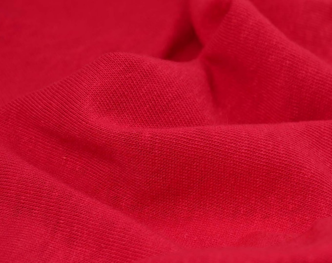 Linen jersey with viscose, thin and flowing, solid red - 160 cm wide - matte fabric, solid color