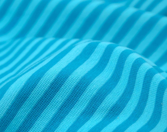 Bündchenstoff gestreift, Streifen blau aus Baumwolle von Westfalenstoffe - 145cm breit - Stoff strick, Streifen