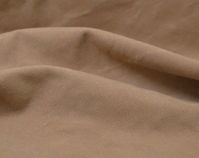Canvas Heavy Washed Brown Khaki, beige von Mind the Maker - 145cm breit - Stoff matt, UNI