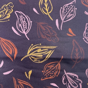 Sweat, sweat fabric, autumn, leaves, aubergine, rust - Hilco Margit