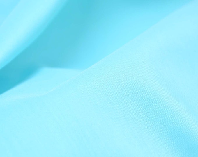 Blouse fabric poplin made of cotton in blue, light blue - 140 cm wide - smooth fabric, UNI