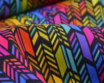 Cotton fabric, patchwork fabric by Makower UK, geometric, triangle - 110 cm wide - matt fabric, geometric patterns