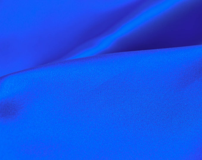 Evening wear satin fabric made of polyester in royal blue - 150 cm wide - fabric smooth UNI