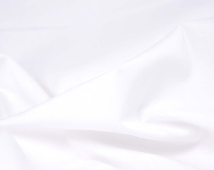 Blouse fabric made of cotton, smooth, thin, plain white, dress - 145 cm wide - fabric matt, UNI