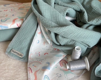 Extra large muslin cloth, two-tone