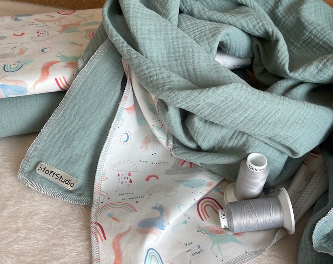 Extra großes Musselintuch, zweifarbig