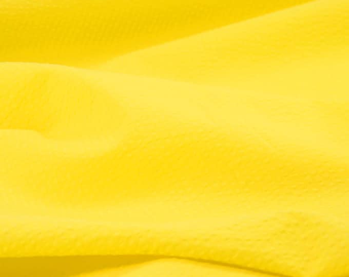 Blouse fabric cotton, seersucker, plain lemon yellow, Khloe by Fibre Mood 29 - 130 cm wide - fabric brushed, UNI