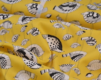 Canvas Vögel gelb Kinderstoff Kokka Echino