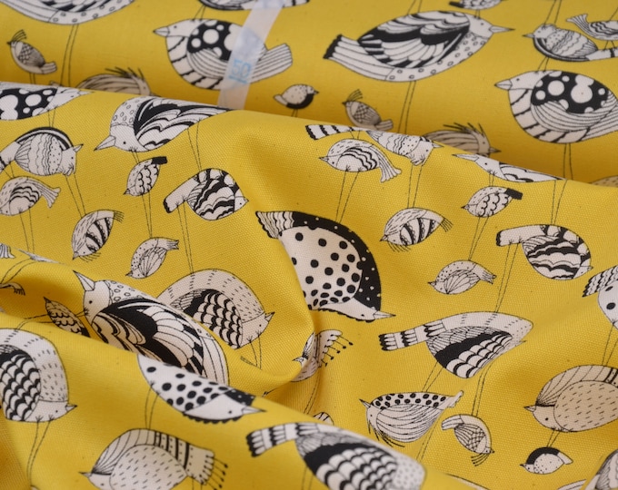 Canvas Vögel gelb Kinderstoff Kokka Echino