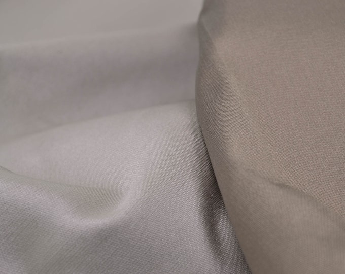 Evening wear Italian polyester-silk blend double-face in beige - 160 cm wide - fabric smooth UNI