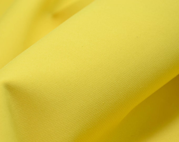 Evening wear cotton stretch fabric in yellow - 130 cm wide - fabric smooth UNI