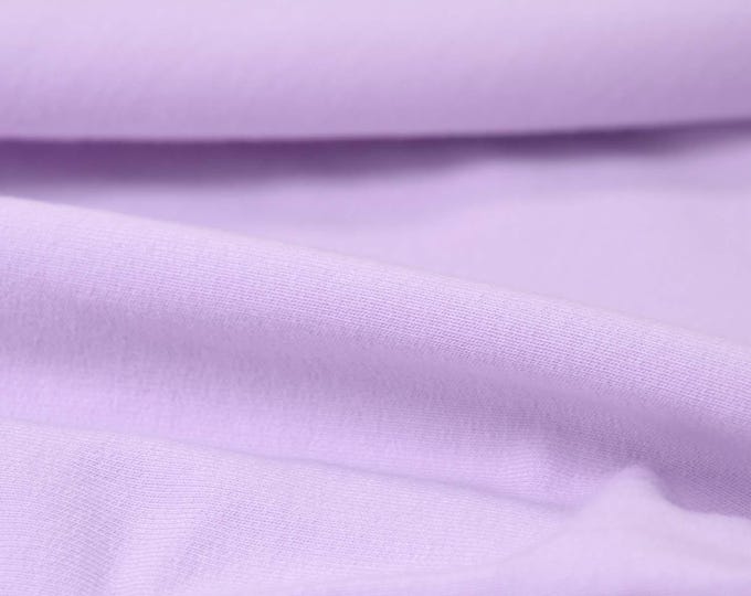 Sweat fabric plain, French Terry "Maike" made of cotton in lilac, purple - 155 cm wide - fabric smooth, UNI