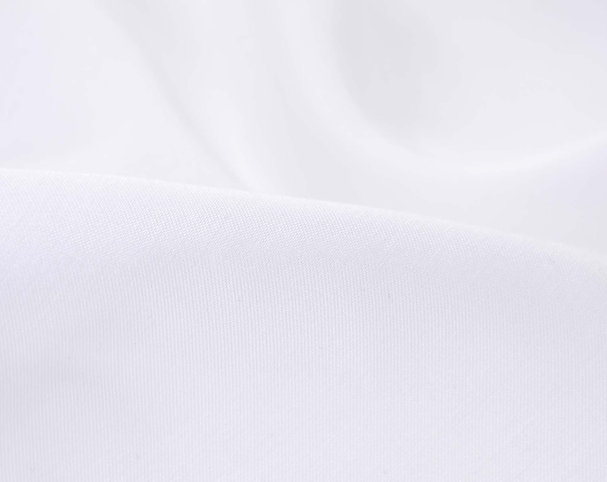 Blouse fabric made of viscose, satin, shiny in plain white - 135 cm wide - fabric shiny, UNI