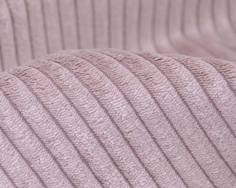 Corduroy upholstery fabric in pink, light pink, velvety, soft - 140 cm wide - velvety fabric, solid color