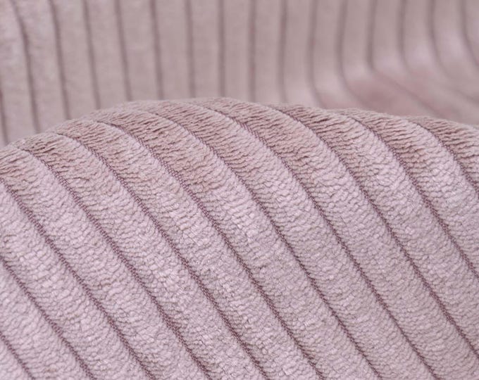 Corduroy upholstery fabric in pink, light pink, velvety, soft - 140 cm wide - velvety fabric, solid color