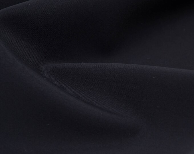 Jersey Bi-Stretch plain double-face black, white - 140 cm wide - fabric smooth UNI