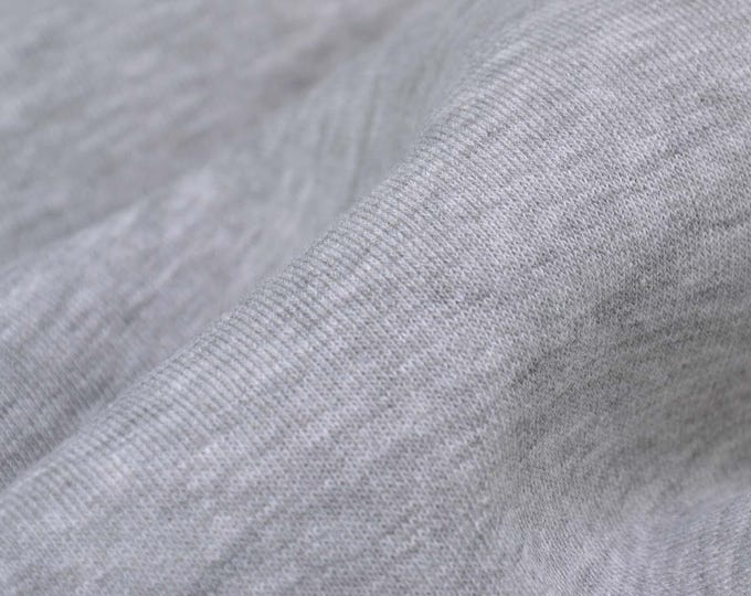Cotton sweatshirt fabric in light grey, grey melange, jogging style - 155 cm wide - matte melange fabric