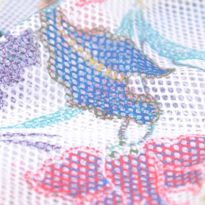 NEW! Mesh fabric, special fabric, designer fabric, flowers, colorful