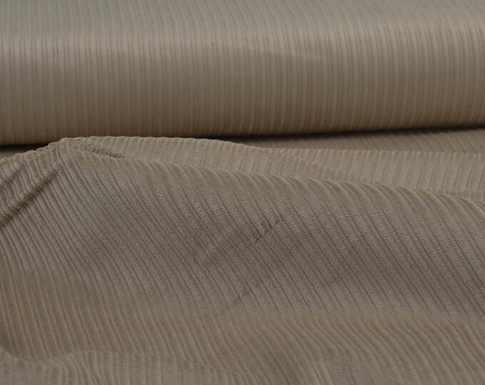 Kordstoff uni beige, sand mit Stretch - 150cm breit - Stoff leicht glänzend UNI