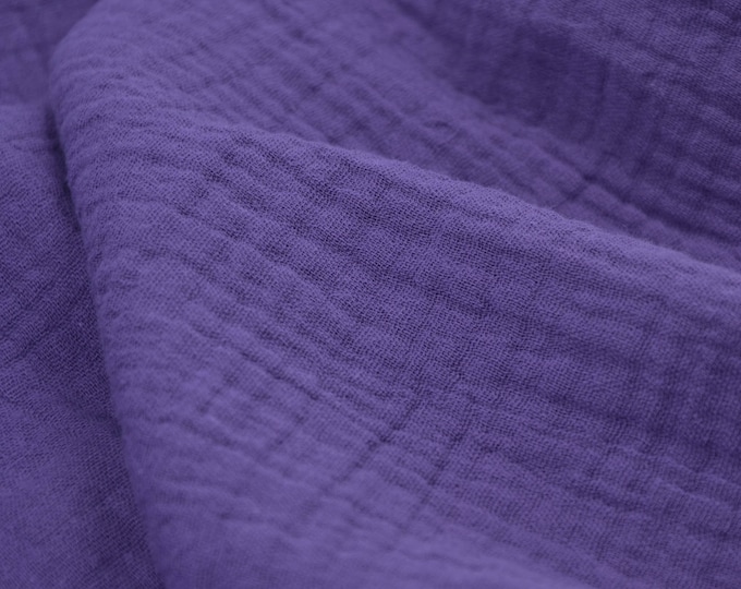 Muslin fabric “Jenke” by Safing, made of 100% cotton, double gauze - 135 cm wide - fabric usable on both sides, solid color