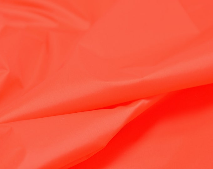 Jacket fabric, rain jackets, water-repellent plain orange, red - 145 cm wide - fabric shiny UNI